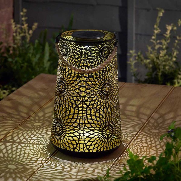 Solar Powered Muscat Metal Mosaic Lantern