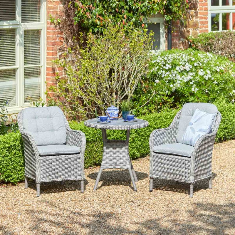 Leisure Grow - St Tropez Stone Grey 2 Seat Bistro Set with 70cm Round Table