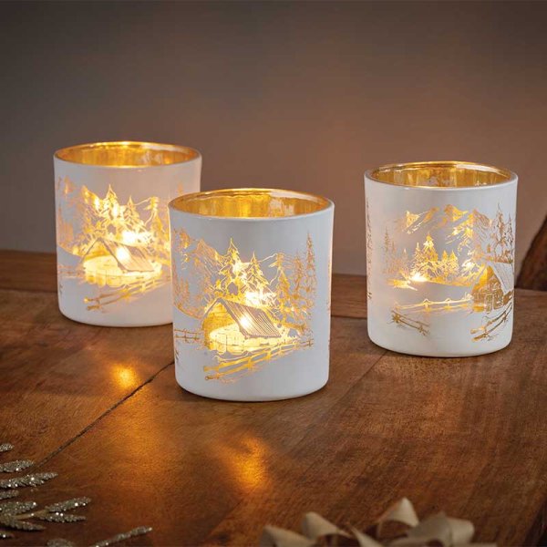 Wonderland White T-Light Holders - Pack of 3