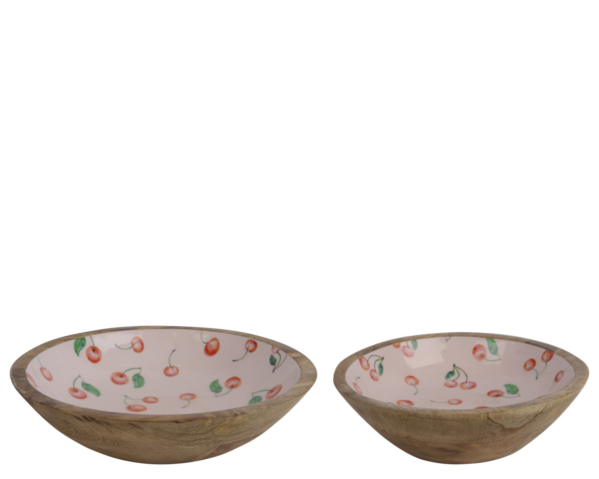 Mangowood Cherry Print Bowl