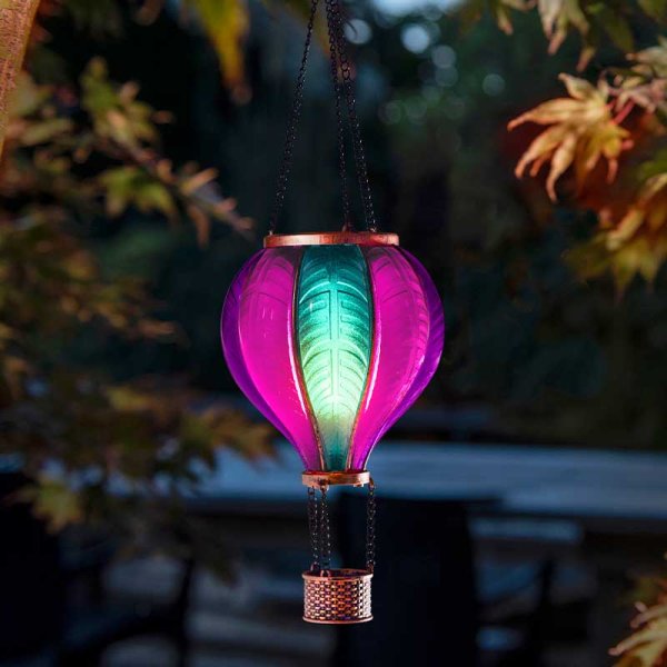 Smart Solar - Cool Flame LED Aurora Rainbow Hot Air Balloon Fiesta Lantern