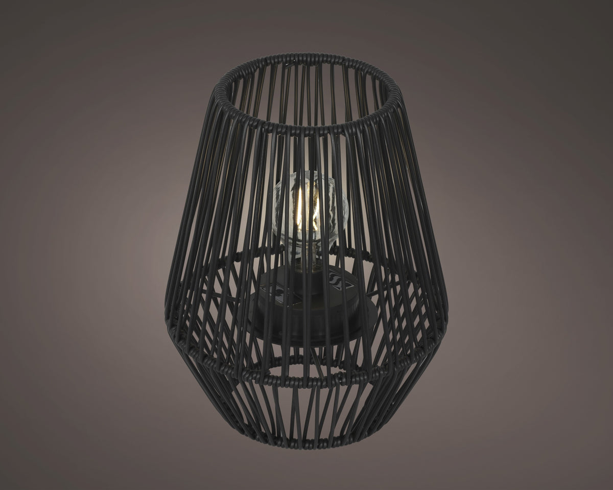 Lumineo - Black Solar Wicker Warm White Light