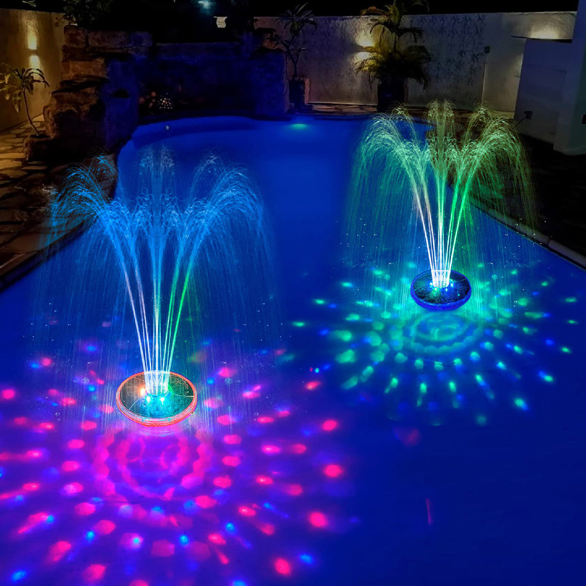 Lumineo Solar Powered Floating Water Fountain with Projected Colour Changing Light