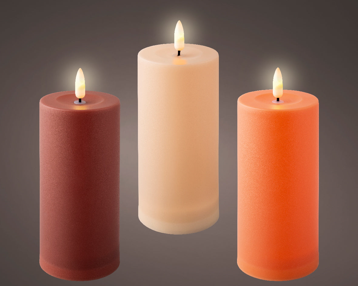 Solar Powered Coloured Candle - 15cm