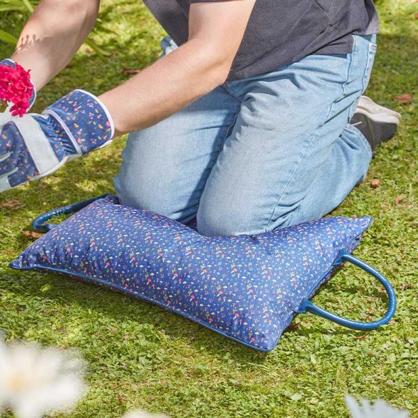 Shrooms Blue Garden Kneeler Pillow
