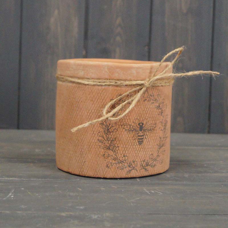 Terracotta Bumble Bee House Plant Pot  - 12cm