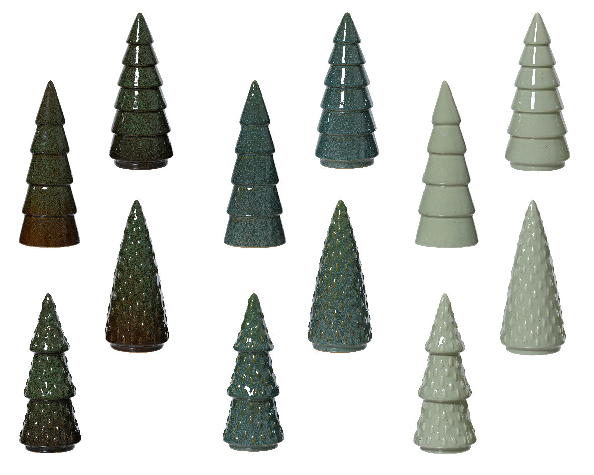 Shiny Glazed Porcelain Tree Tabletop Decoration - 20.7cm