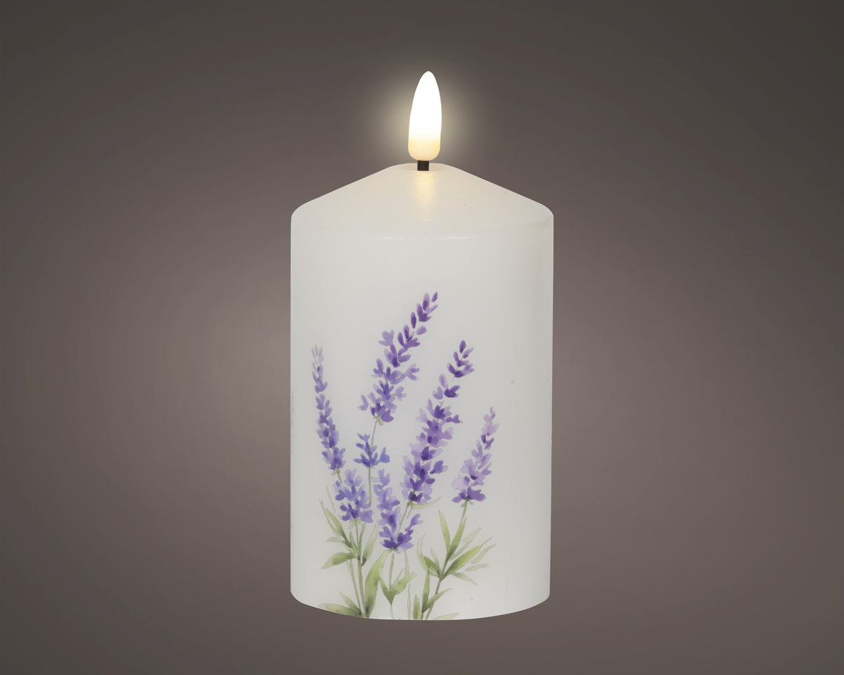 Lavender Painted LED Candle Flame Effect 14.5cm