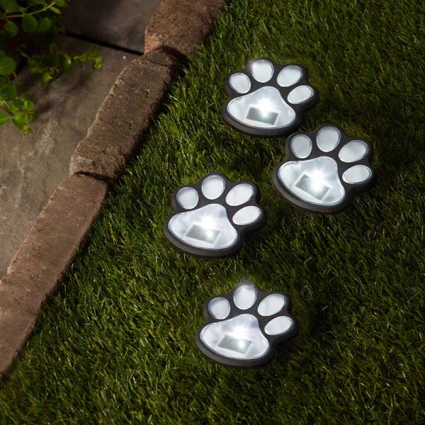 Smart Solar - Pack of 4 LED PetPaws Solar Stake Lights