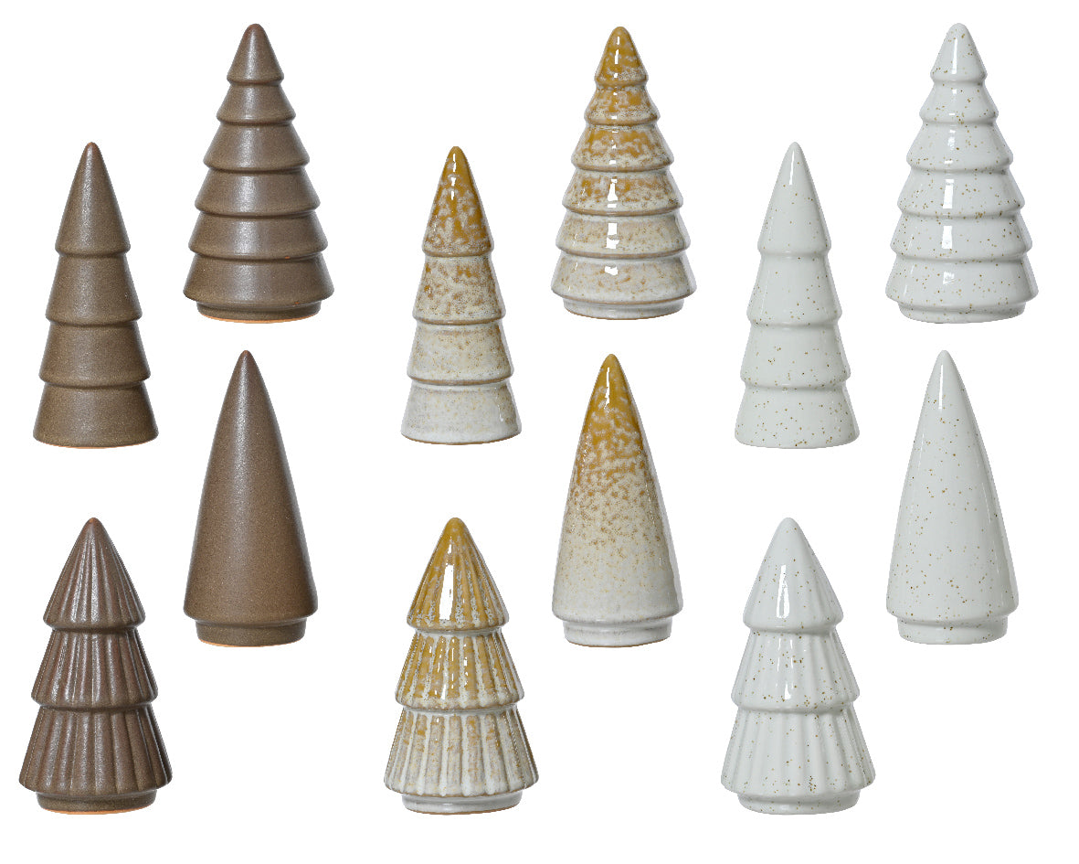 Shiny Glazed Porcelain Tree Tabletop Decoration - 15.6cm
