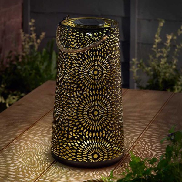 Solar Powered XL Muscat Metal Mosaic Lantern