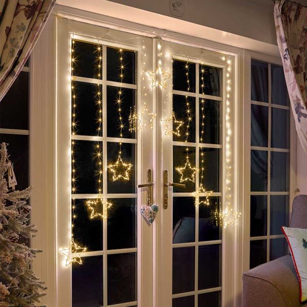 Three Kings Star Curtain String Lights - 256 LEDs