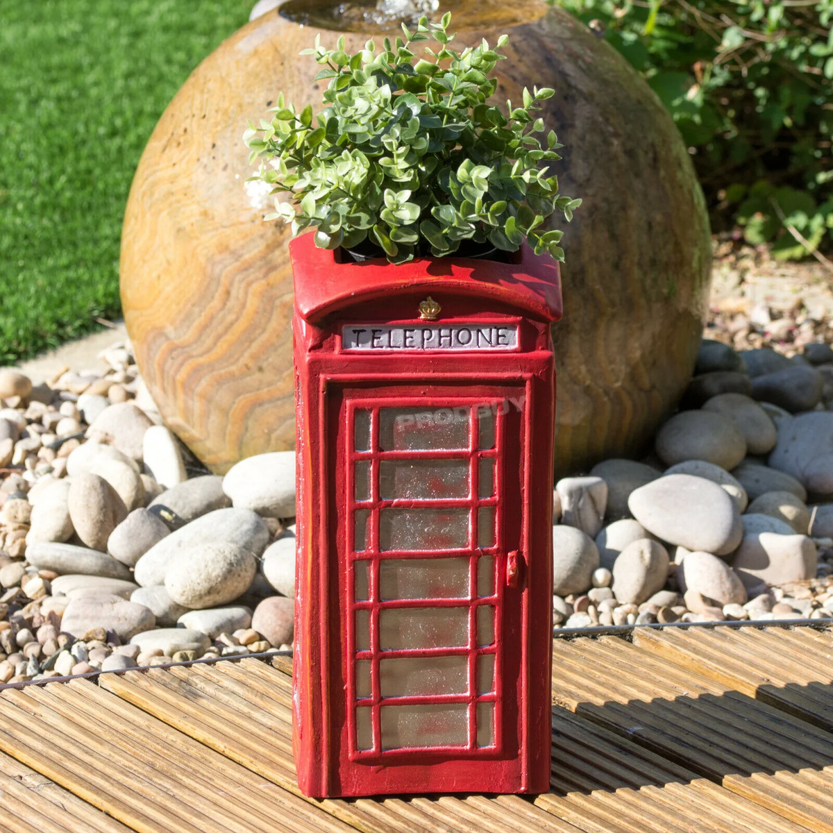 Large Resin London Telephone Box Planter