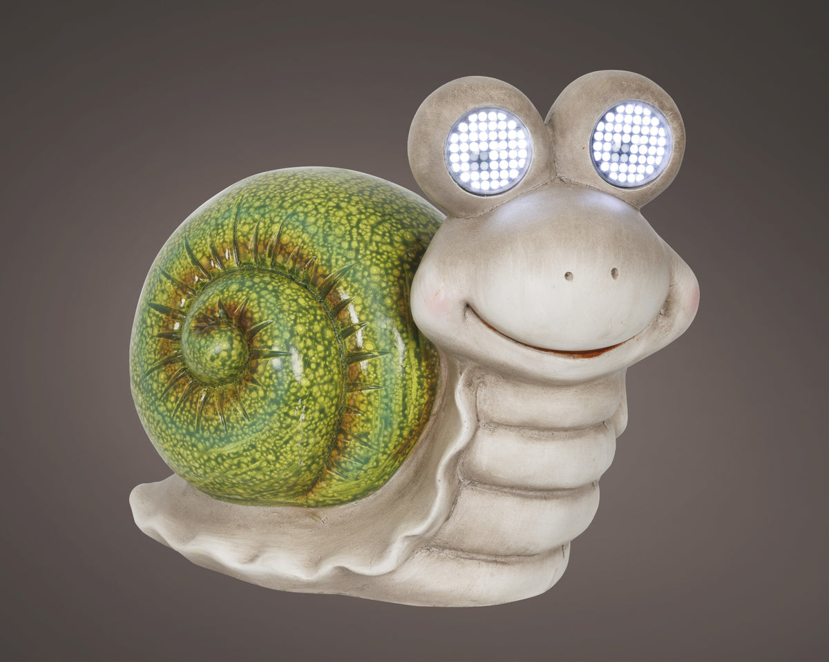 Lumineo -  Solar Light Up Moving Eyes Snail Resin Figurine