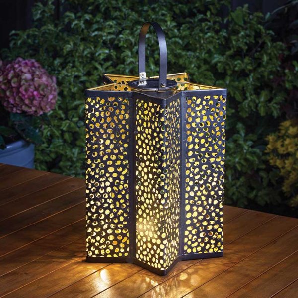 Solar Powered XL Celeste Metal Star Mosaic Lantern