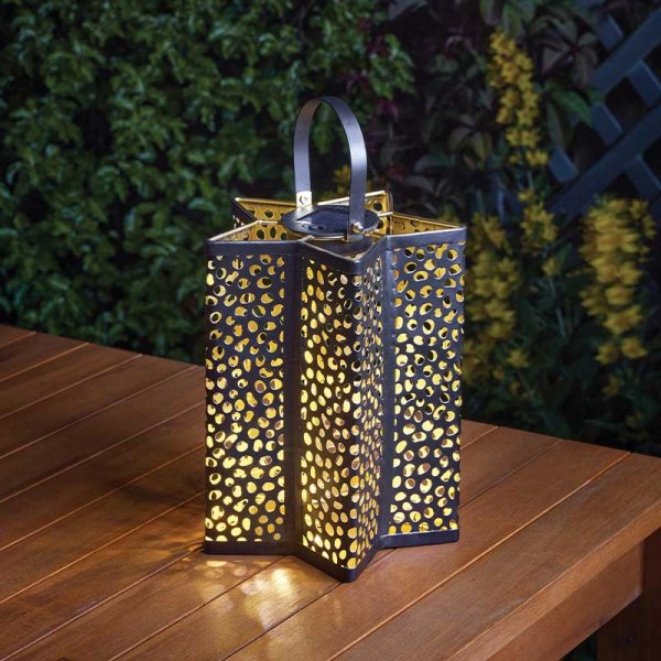 Solar Powered Celeste Metal Star Mosaic Lantern