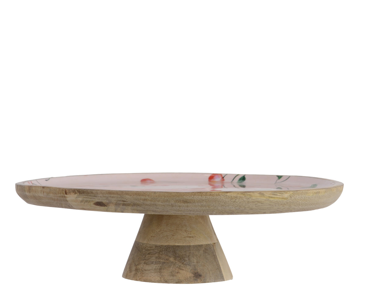 Mangowood Cake Stand with Cherry Print