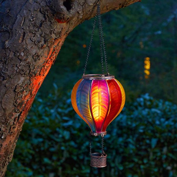 Smart Solar - Cool Flame LED Rainbow Mini Hot Air Balloon Fiesta Lantern