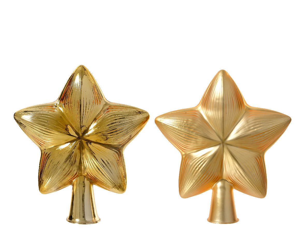 Light Gold Glass Star Shiny or Matte Tree Topper