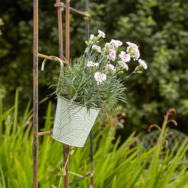 Sage Green Fern 6in Fence & Balcony Hanging Plant Pot
