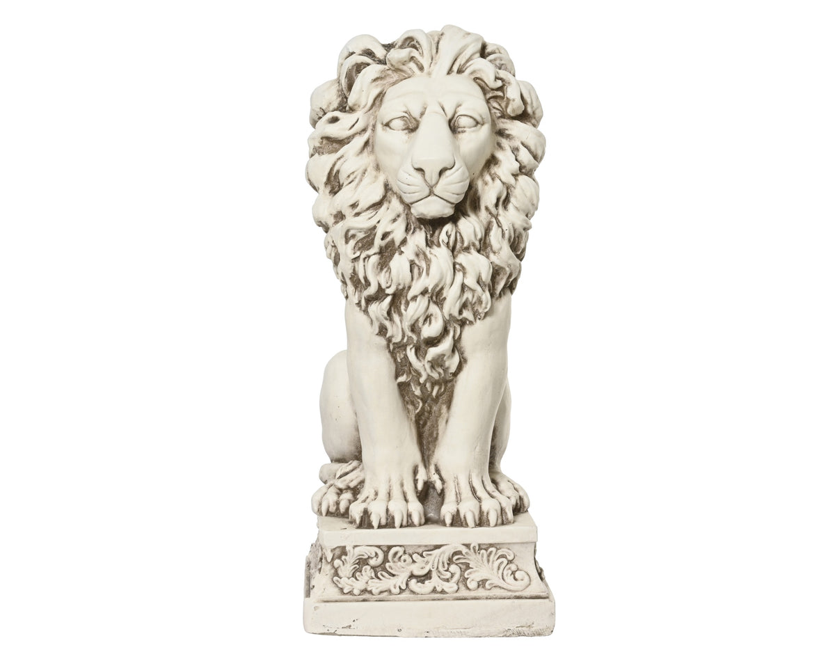 Stone Look Garden Lion Statue Ornament - 47cm