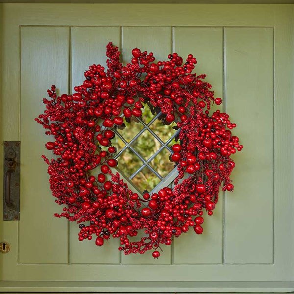Red BerryBurst Wreath Artificial Decorated Christmas Wreath - 50cm