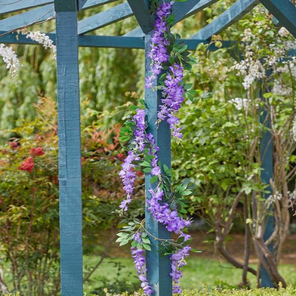 180cm Purple Wisteria Artificial Floral Garland - Indoor or Outdoor