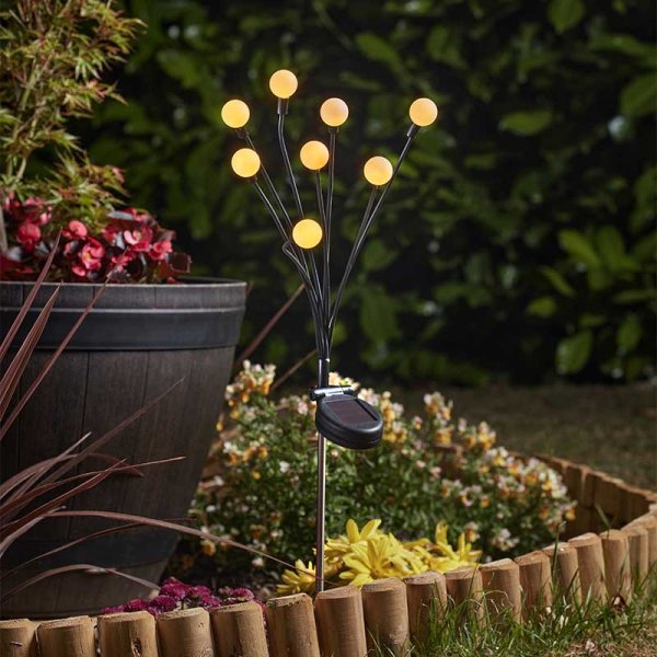 Smart Solar - 8-Stem GloGlobes Warm White Solar Powered Stake Light