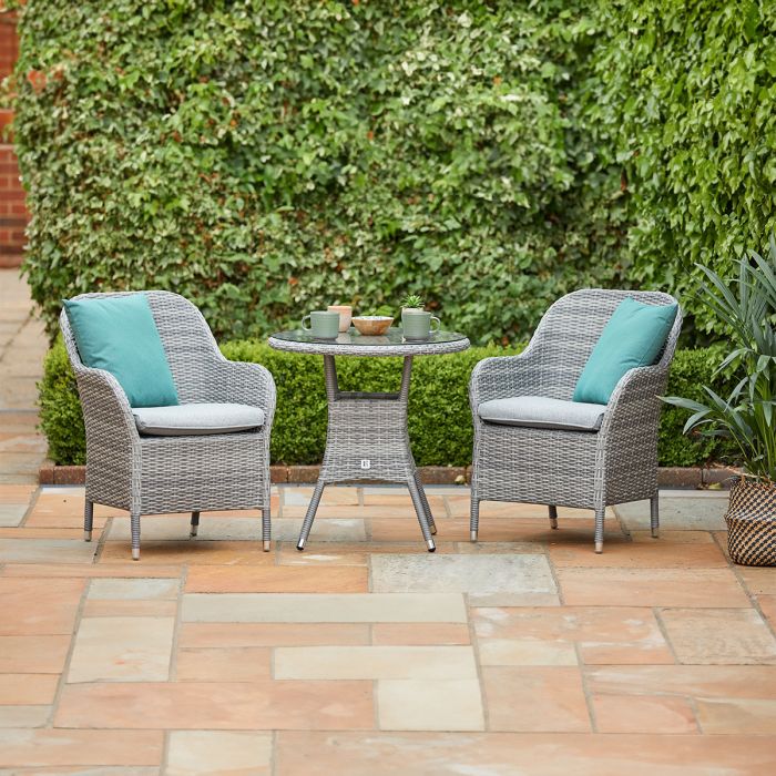 Leisure Grow - Monte Carlo Stone Bistro Set 2 Seat 70cm - Stone Grey
