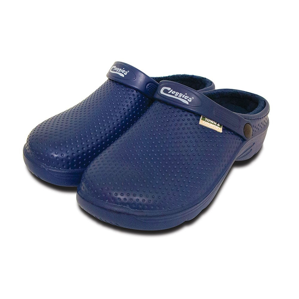 Town & Country- Fleecy Gardening Cloggies Shoes- Navy Blue