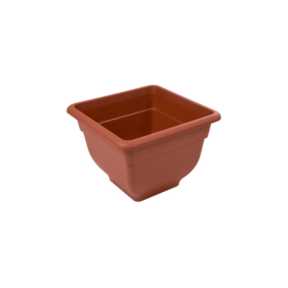 Sankey 38cm Square Bell Plastic Plant Pot - Terracotta