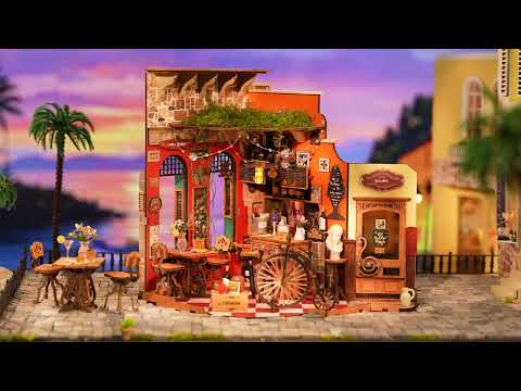Rolife Cheers Bar & Dining DIY Wooden Model Kit with LED Light