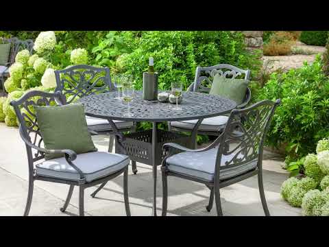 Hartman - Capri Cast Aluminium Bistro Set in Antique Grey with Platinum Cushions