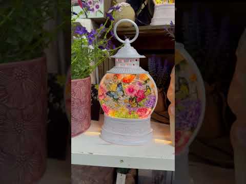 Butterfly Lantern Floral Water Spinner Light Up LED - 23cm