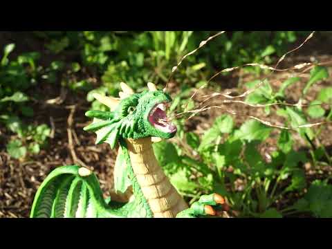 Drago Breath! Green Dragon Solar Light Up Garden Ornament