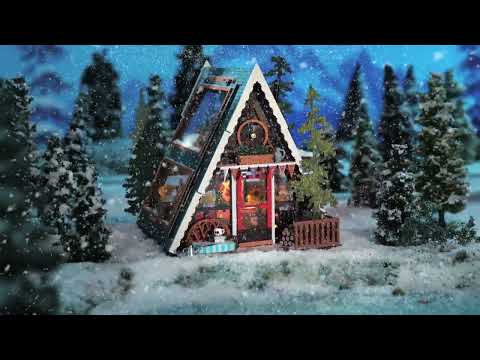 Rolife A-Frame Cabin DIY Wooden Model Kit with LED Light