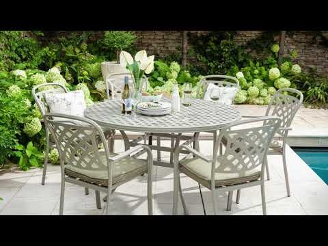 Hartman - Berkeley Cast Aluminium Highback Bench with Maize Frame & Wheatgrass Cushion