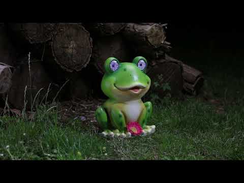 Smart Solar Blinkin' Frog with Moving Light Up Eyes