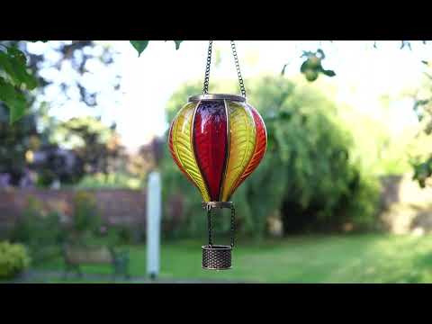 Smart Solar - Cool Flame LED Sunset Red & Yellow Rainbow Hot Air Balloon Fiesta Lantern