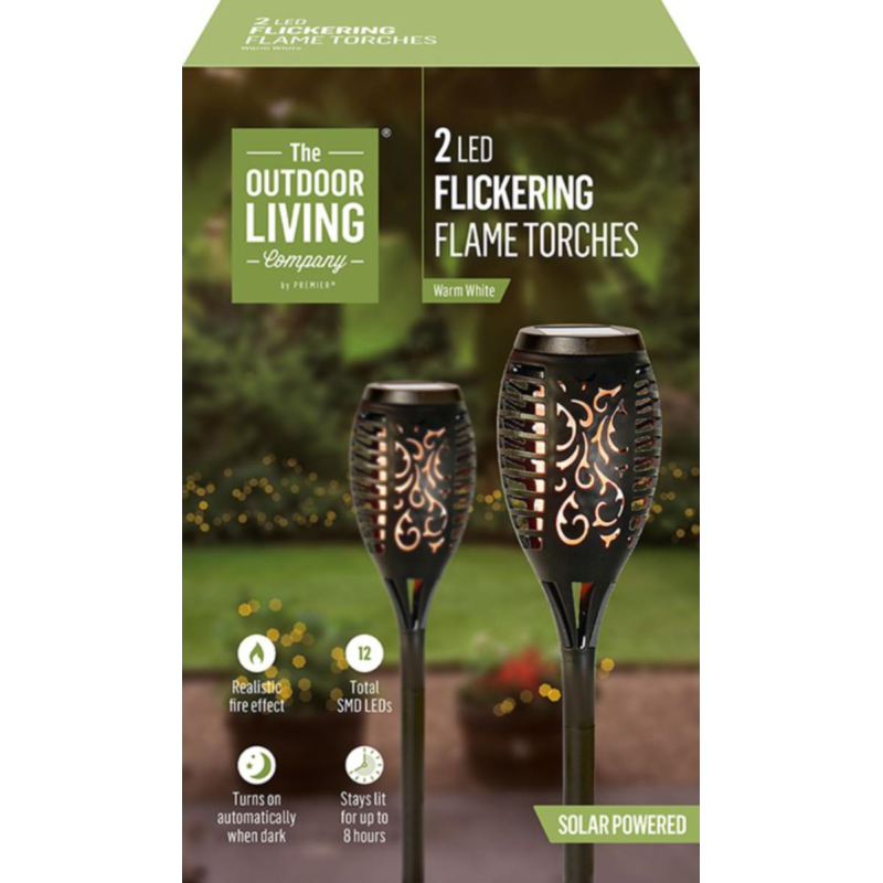 Premier - Flickering Solar Mini Flame Torch Pack of 2 – Southwood ...