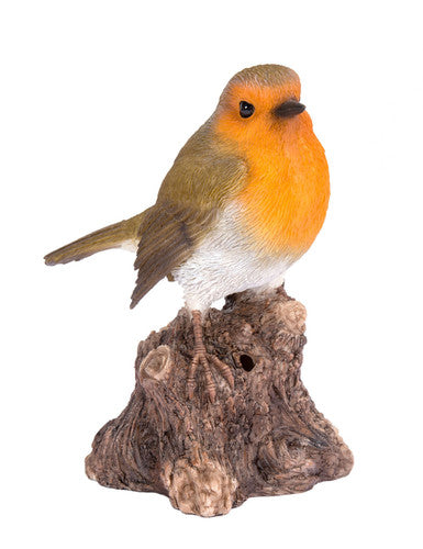 Vivid Arts - Singing Robin on Stump Garden Ornament