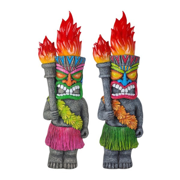 Solar Tikki Warrior with Lights - 17x45cm