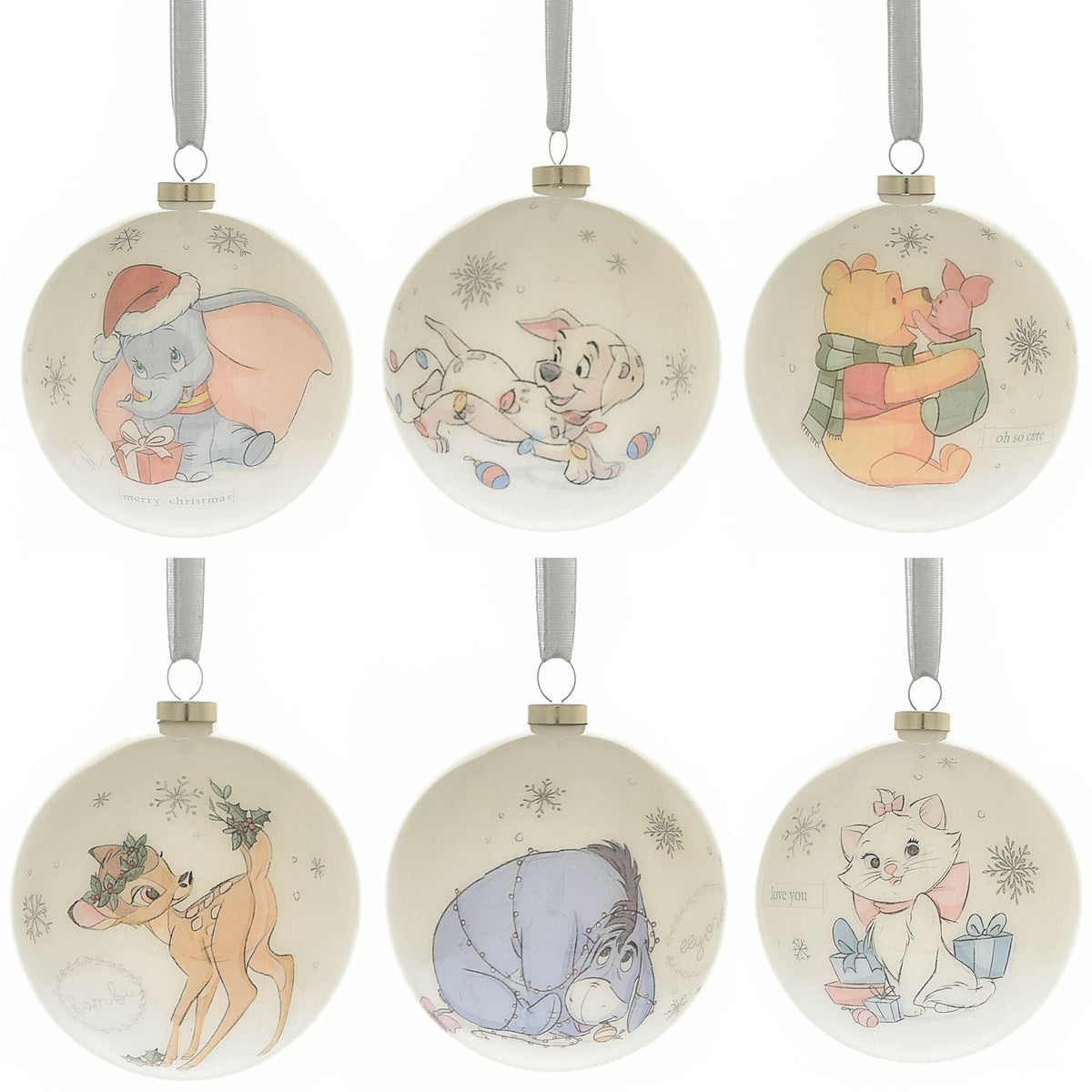 Set of 6 Disney Magical Beginnings Baby's First Christmas Baubles