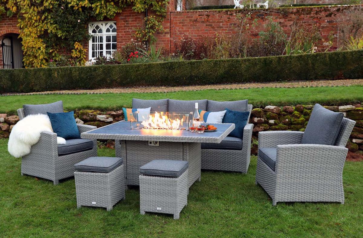 Supremo - Catalan Lounge Dining Set with Fire Pit