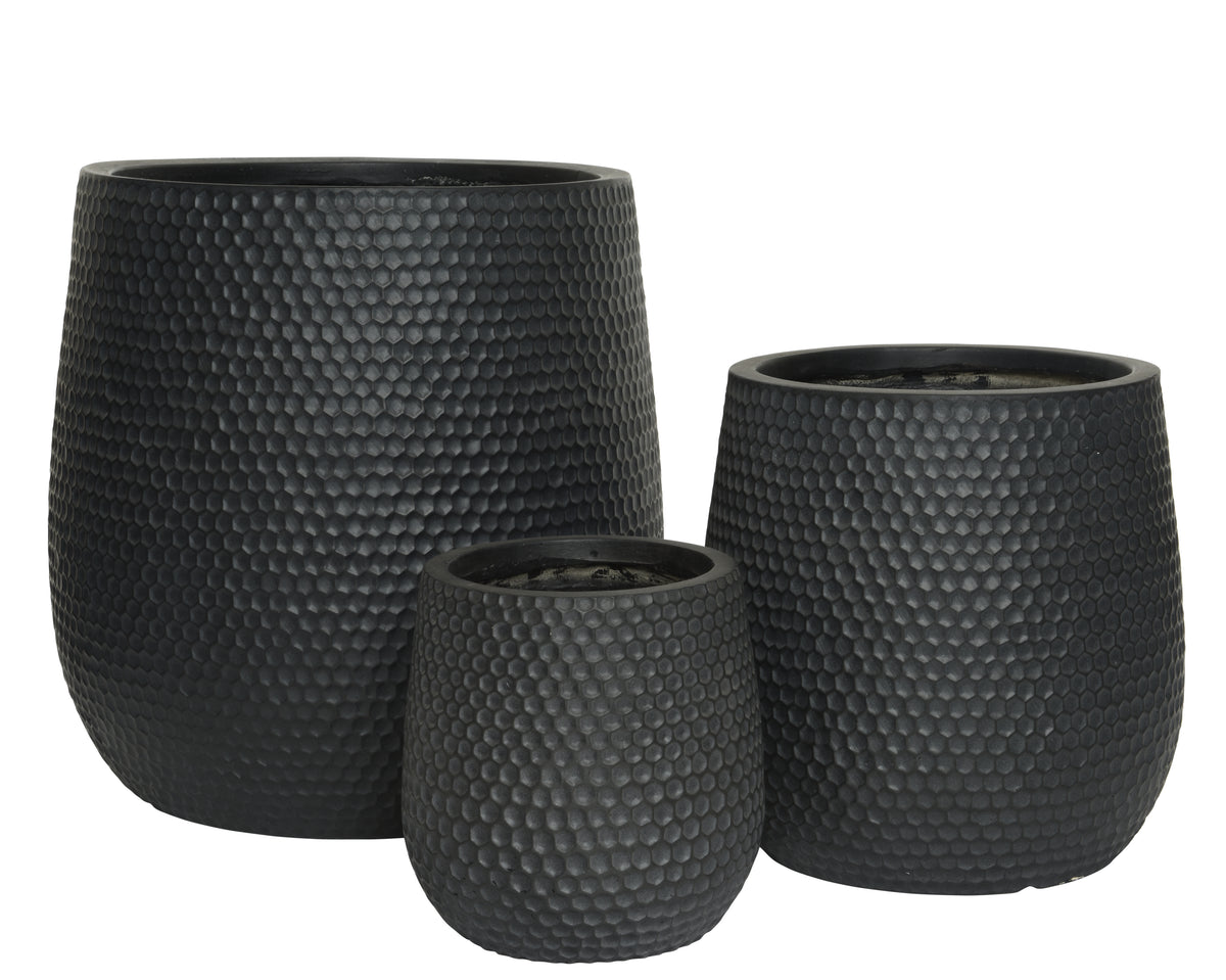 Zoe Fibre Clay Round Honeycomb Planter