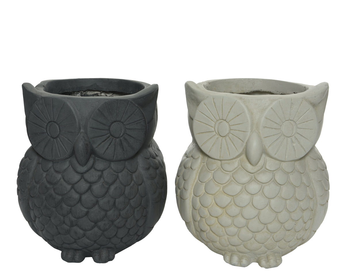 Clay Owl Planter / Plant Pot Smooth- Indoor / Outdoor