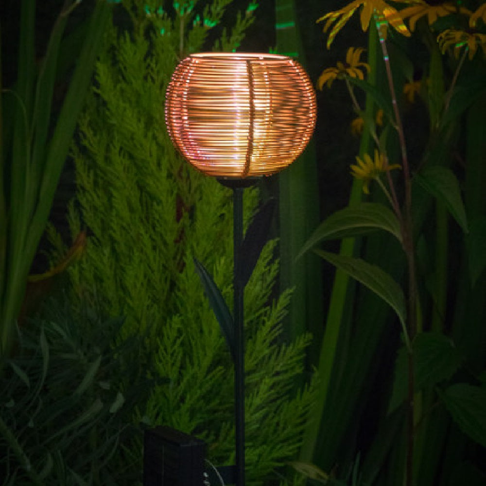 Colour Changing Large Gold Tulip Stake Light- Solar Powered LEDs