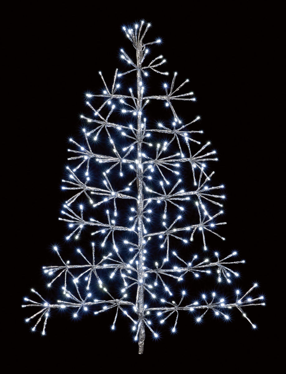 Premier Sliver Starburst Tree with Twinkling Cold White LED Lights ...