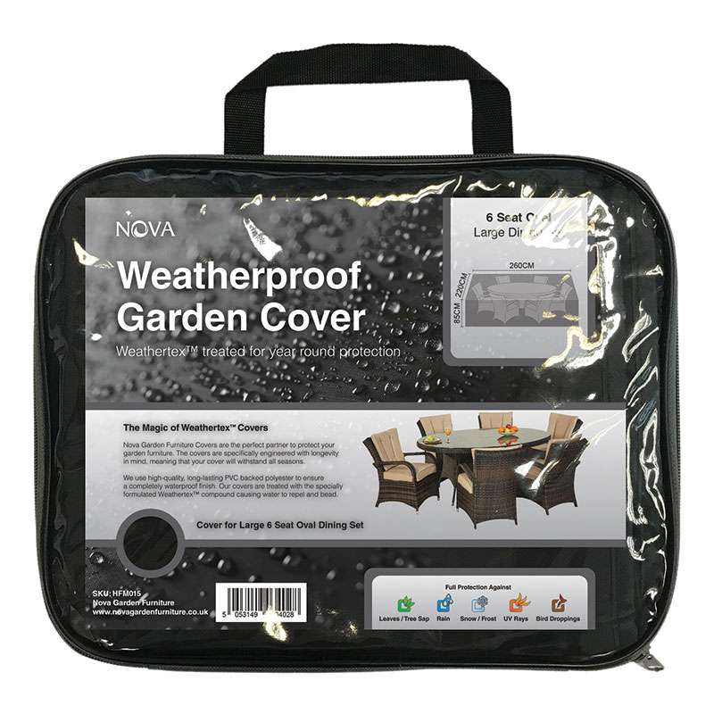Nova-  6 Seat Oval Dining Set Cover - Garden Furniture Cover