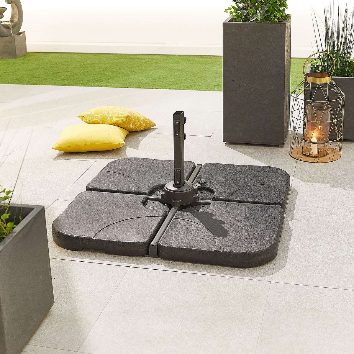 Nova - Cantilever Parasol Base - 80kg Sand & Water Fillable Slabs - Pack of 4